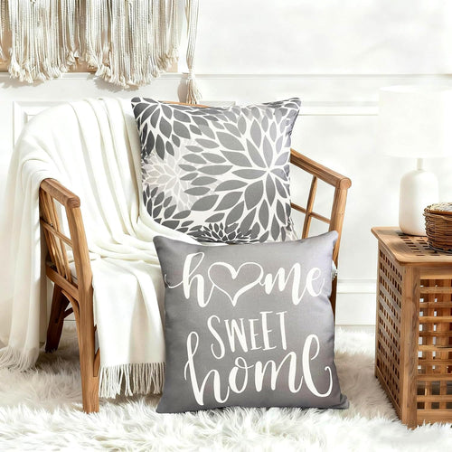 Decorative Boho Farmhouse Throw Pillow Covers 22X22 Inch Set of 4