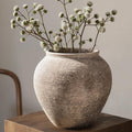 Textured Speckled Ceramic Vase, 6.7” Wabi-Sabi Stone Finish Flower Vase, Handmade Pottery Vase for Dried Flowers, Rustic Farmhouse Table Centerpiece for Entryway, Shelf, Nightstand Decor