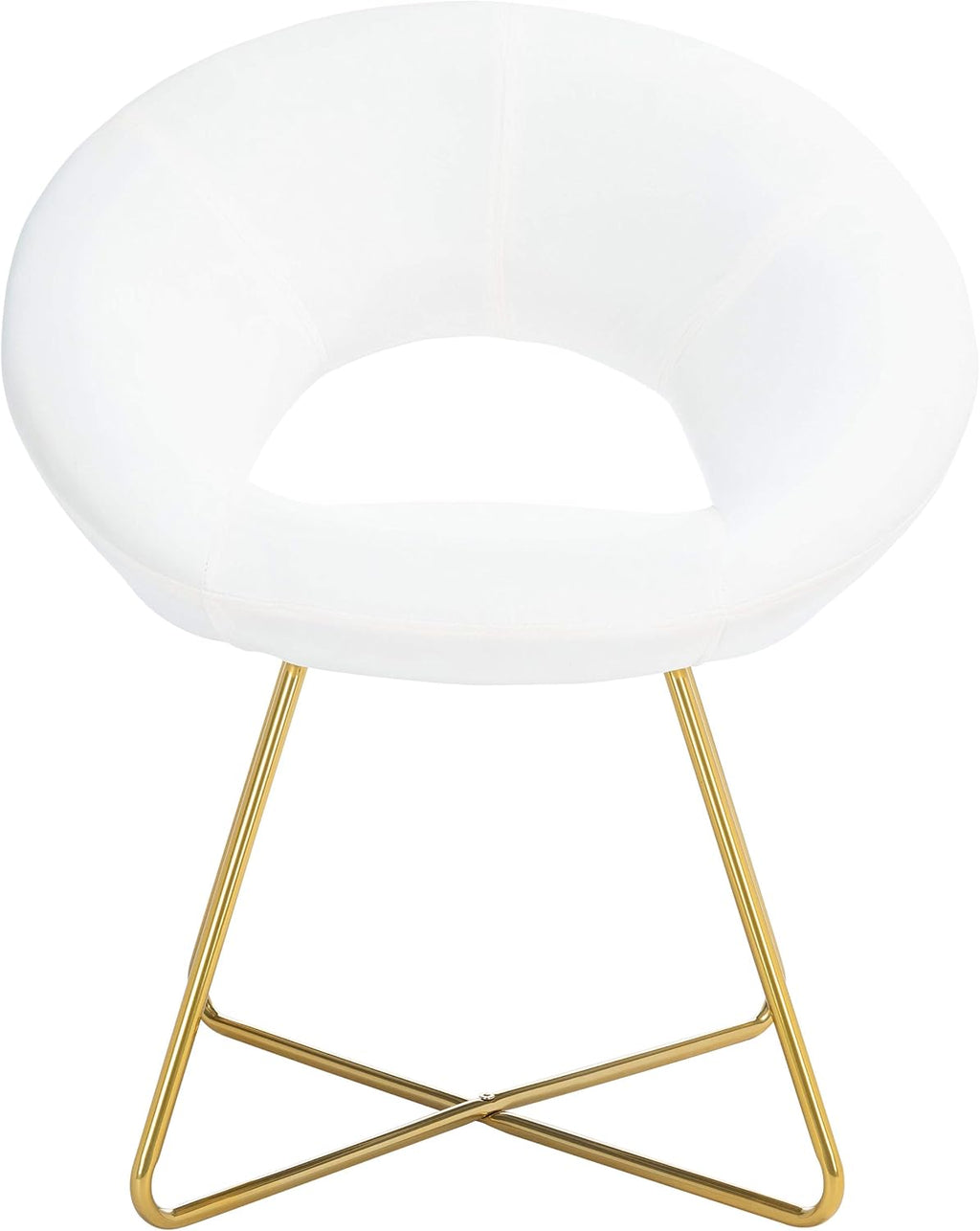 SAFAVIEH Home Collection Aliena Velvet Accent Chair, Ivory/Gold