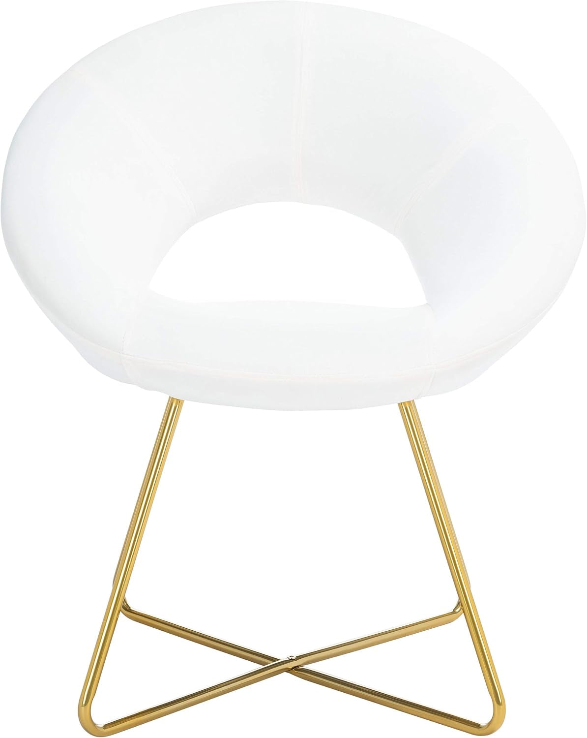 SAFAVIEH Home Collection Aliena Velvet Accent Chair, Ivory/Gold