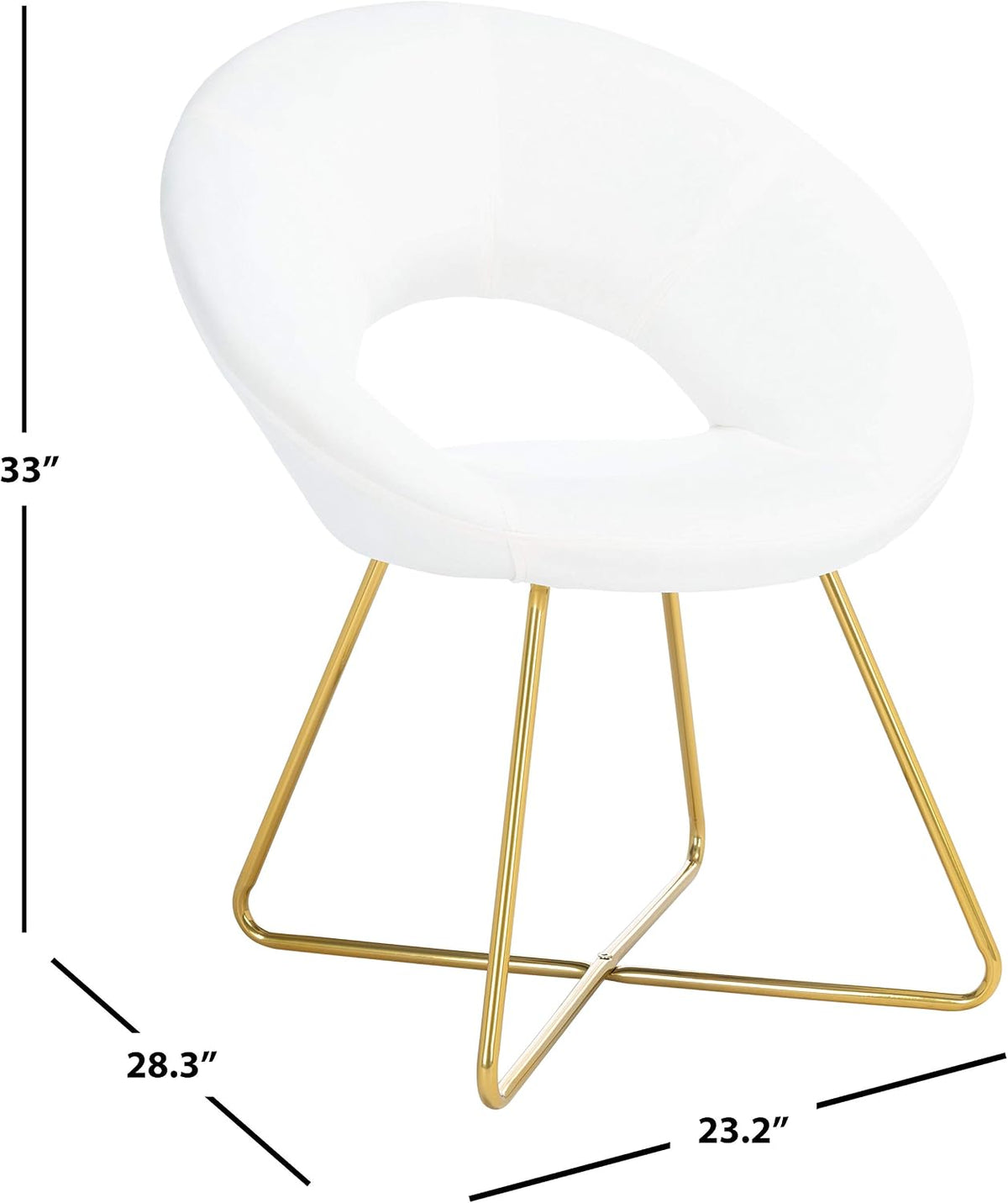 SAFAVIEH Home Collection Aliena Velvet Accent Chair, Ivory/Gold