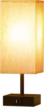 Bedside Table Lamp Touch Control with USB A+ C Nightstand Lamps