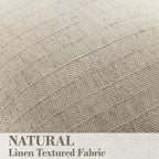 20X20 Linen Pillow Covers Natural Beige Pack of 2 Farmhouse Boho Neutral Accents Striped Textured Square Decorative Throw Pillow Cases for Living Room Couch Bed Home Decor
