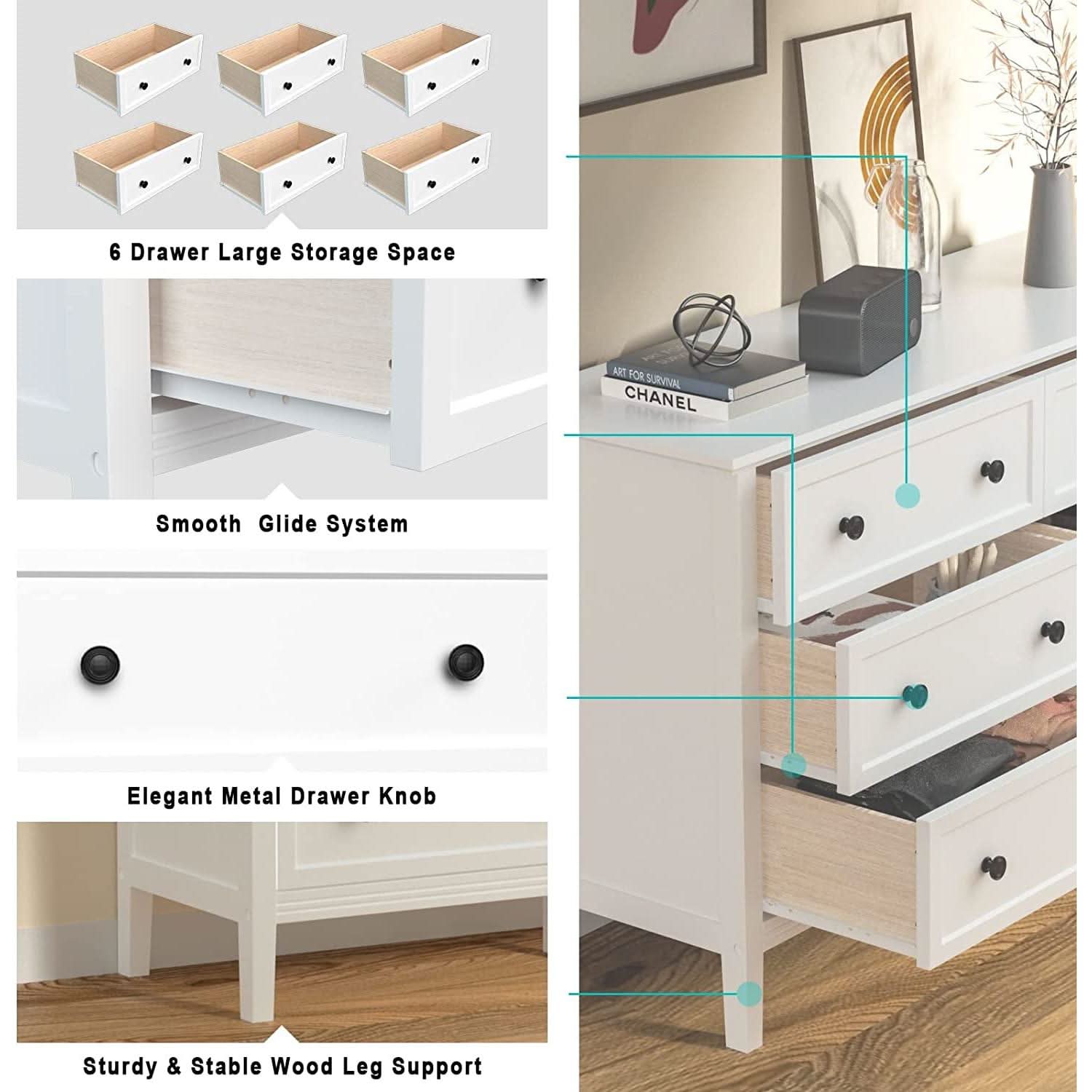 Modern White Dresser Drawer