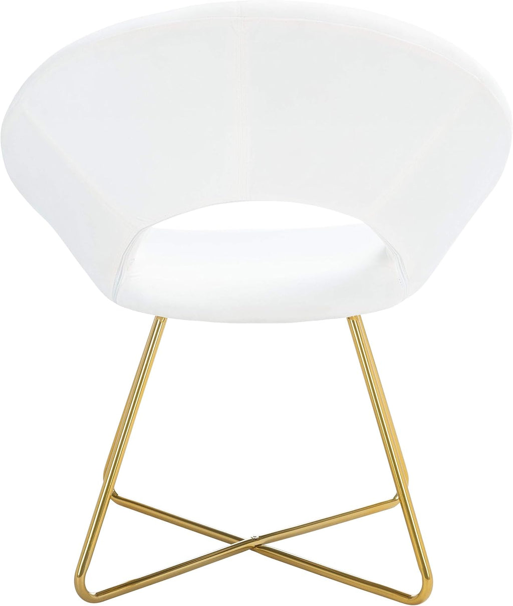 SAFAVIEH Home Collection Aliena Velvet Accent Chair, Ivory/Gold