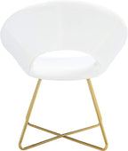 SAFAVIEH Home Collection Aliena Velvet Accent Chair, Ivory/Gold