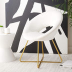 SAFAVIEH Home Collection Aliena Velvet Accent Chair, Ivory/Gold