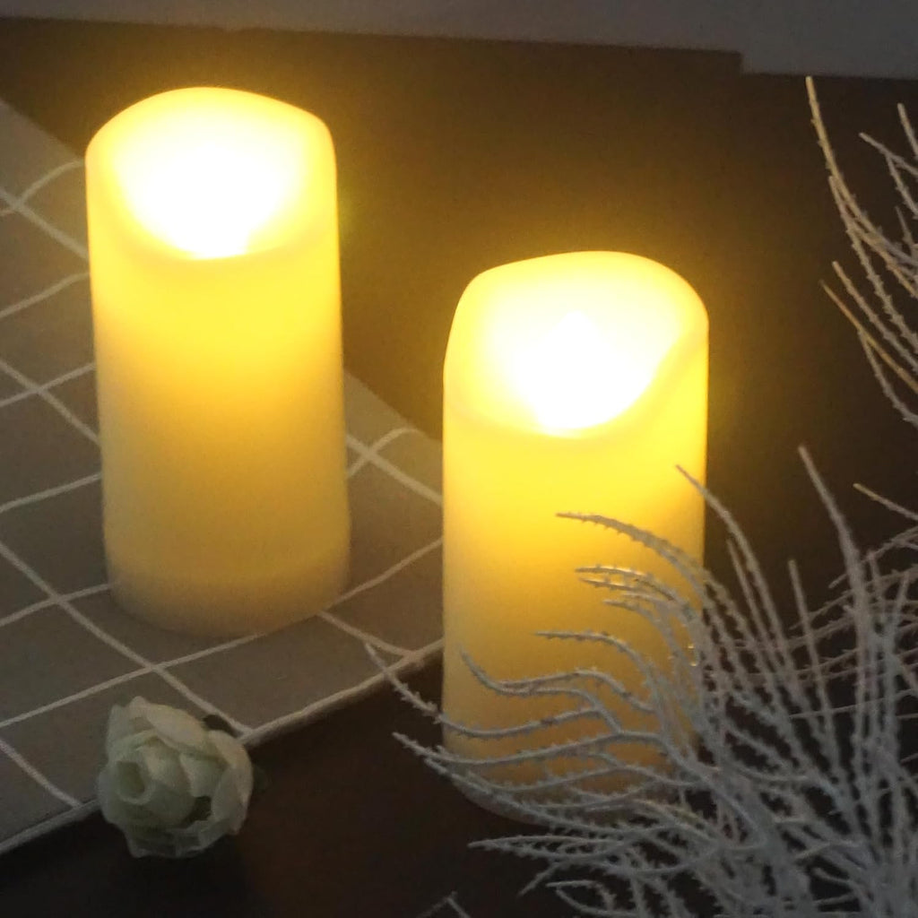2PCS LED Flameless Candles Battery Operated Outdoor LED Lights Home Decor