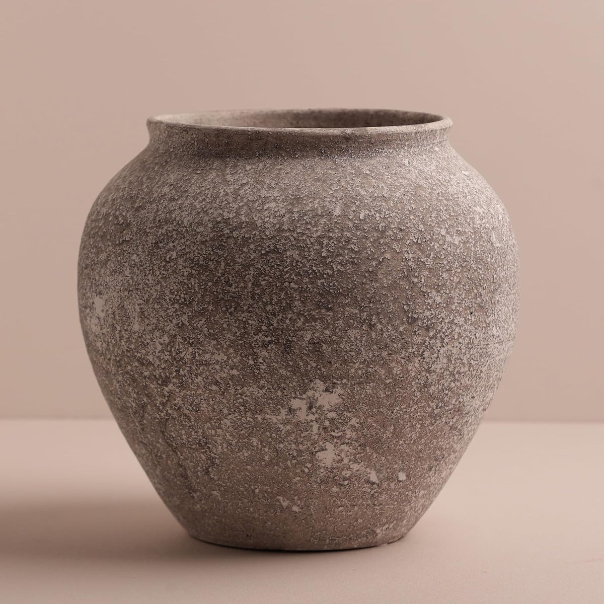 Textured Speckled Ceramic Vase, 6.7” Wabi-Sabi Stone Finish Flower Vase, Handmade Pottery Vase for Dried Flowers, Rustic Farmhouse Table Centerpiece for Entryway, Shelf, Nightstand Decor