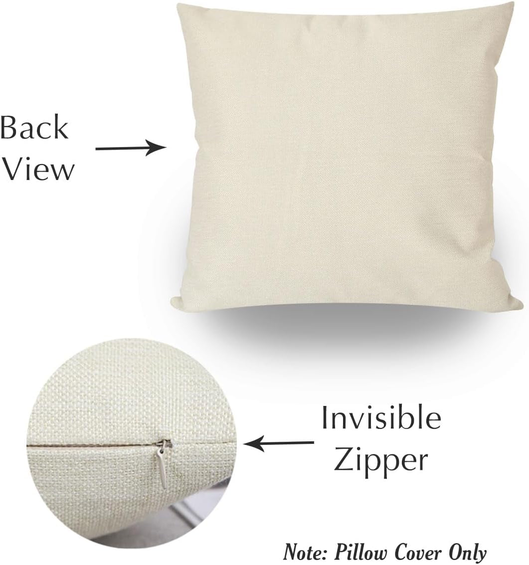 Outdoor Throw Pillow Covers 20X20 Inch Set of 2, Cream