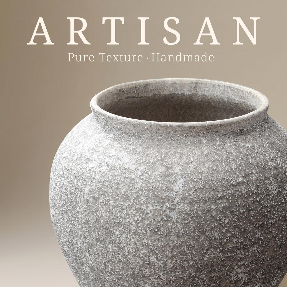 Textured Speckled Ceramic Vase, 6.7” Wabi-Sabi Stone Finish Flower Vase, Handmade Pottery Vase for Dried Flowers, Rustic Farmhouse Table Centerpiece for Entryway, Shelf, Nightstand Decor