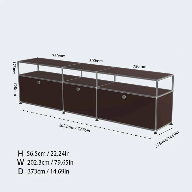 The Corner Media Cabinet — Modular Metal Display & Storage