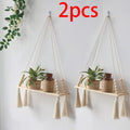 Macrame Boho Wall Shelf