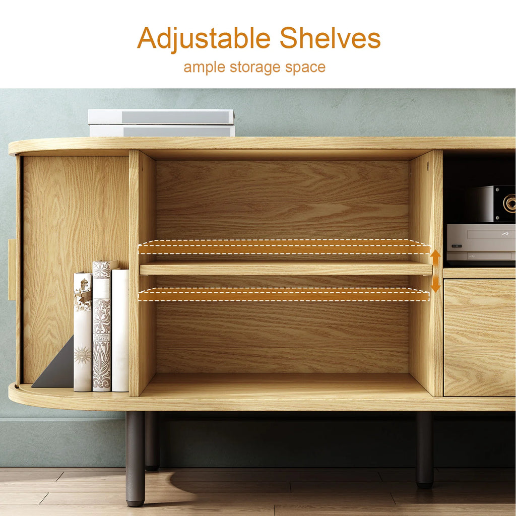 The Media Console — 69" TV Stand with Power Outlet & Storage