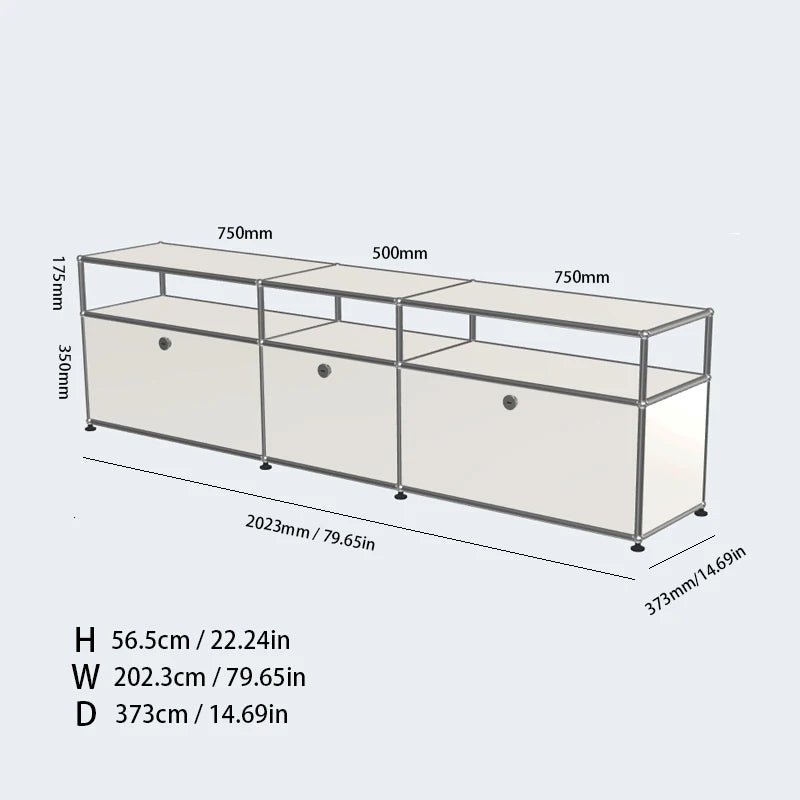 The Corner Media Cabinet — Modular Metal Display & Storage