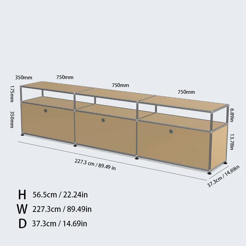 The Corner Media Cabinet — Modular Metal Display & Storage
