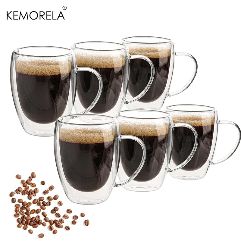 Double Wall Glass Coffee Mugs