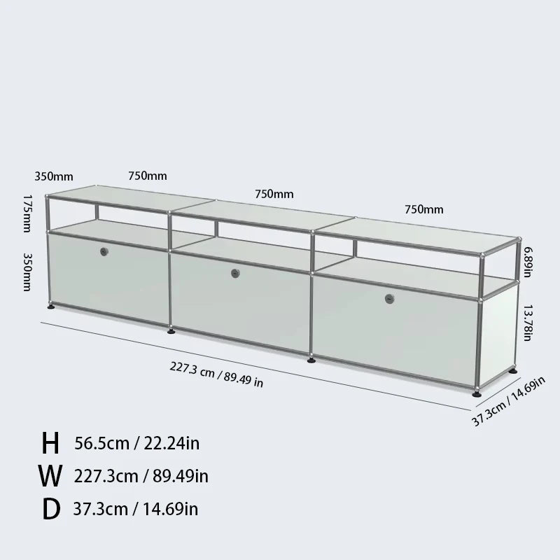 The Corner Media Cabinet — Modular Metal Display & Storage