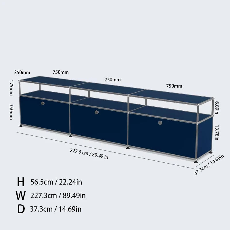 The Corner Media Cabinet — Modular Metal Display & Storage