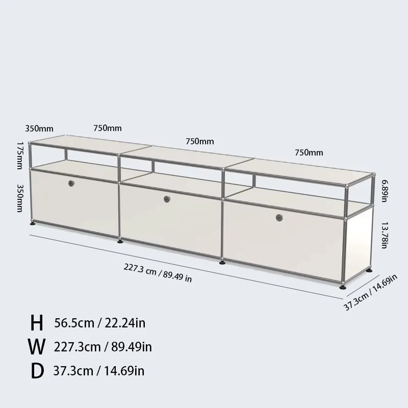 The Corner Media Cabinet — Modular Metal Display & Storage