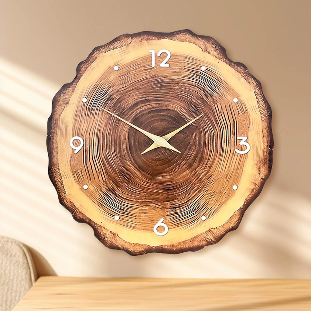 The Wood Ring Wall Clock — Silent Quartz with Natural Grain
