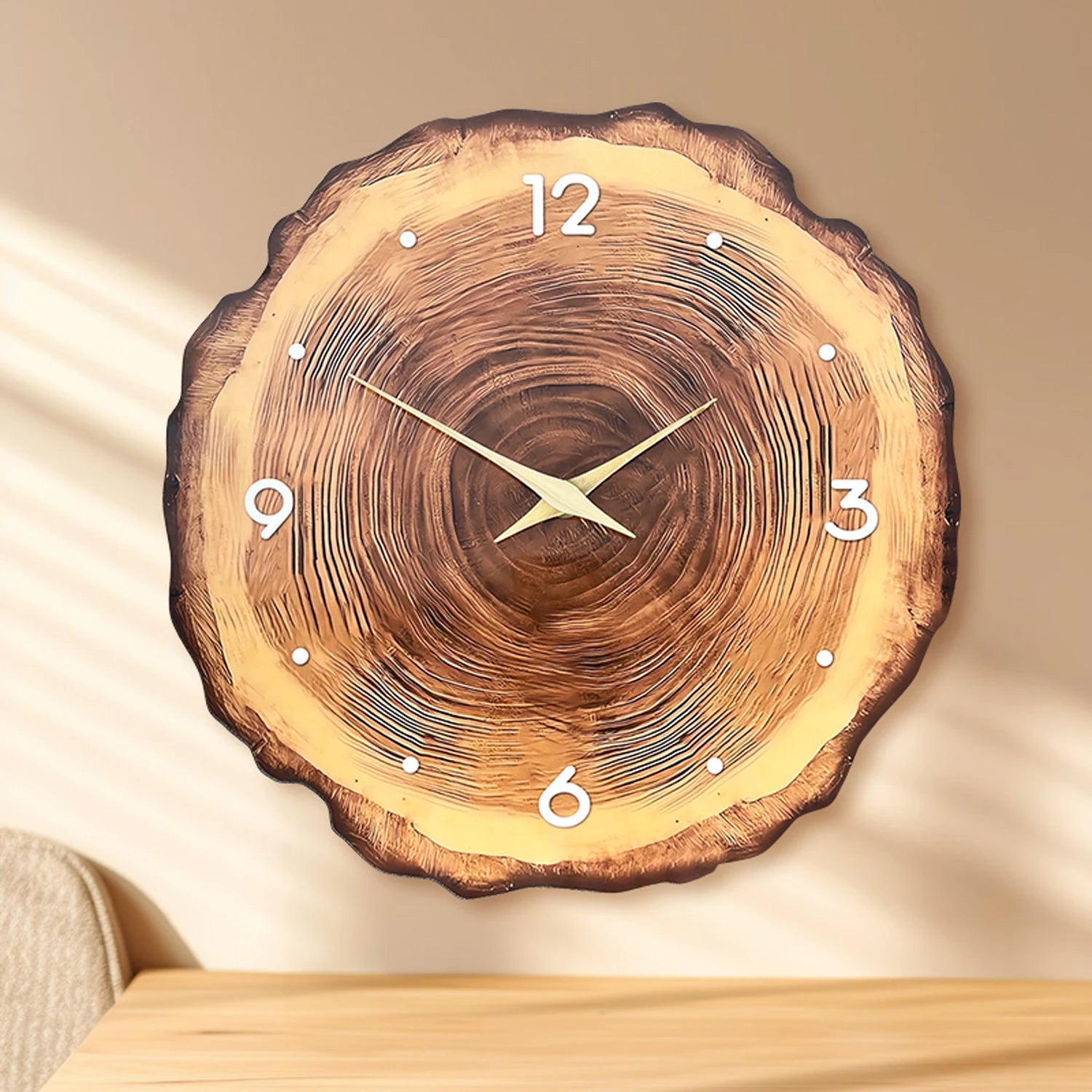 The Wood Ring Wall Clock — Silent Quartz with Natural Grain