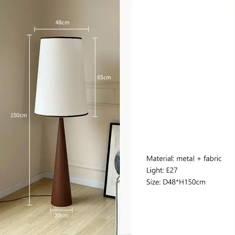 The Wabi-Sabi Floor Lamp — Natural Wood & Fabric Shade