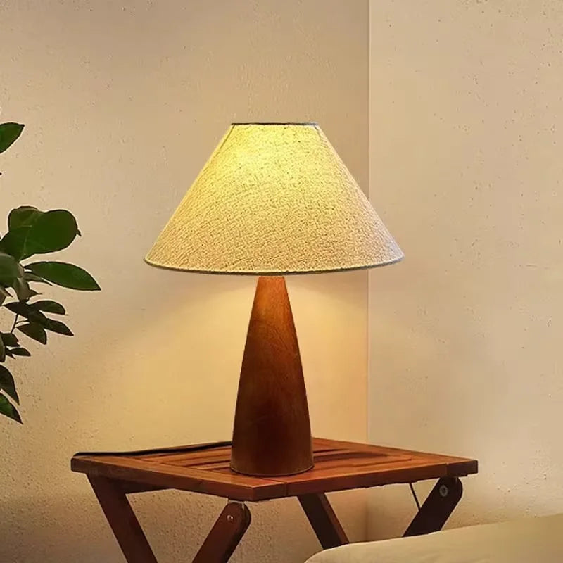 The Wabi-Sabi Floor Lamp — Natural Wood & Fabric Shade