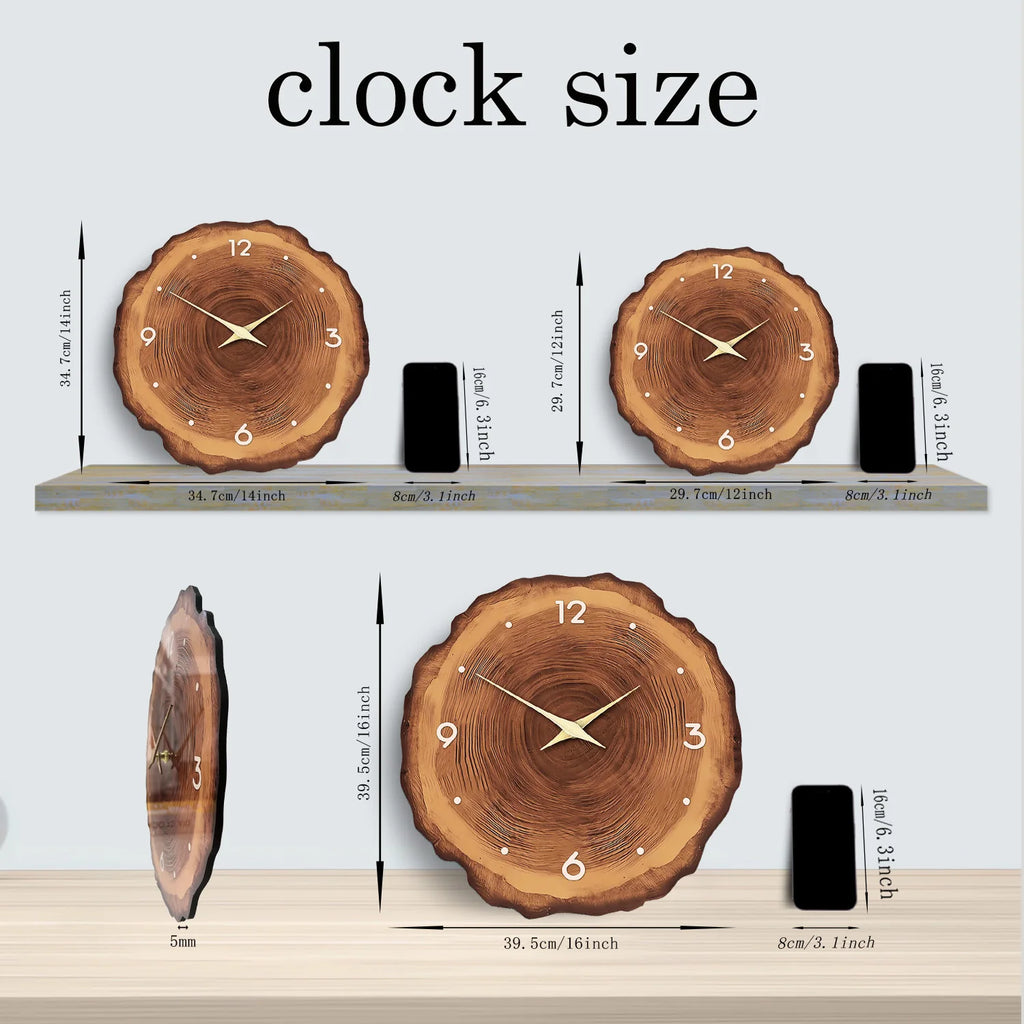 The Wood Ring Wall Clock — Silent Quartz with Natural Grain