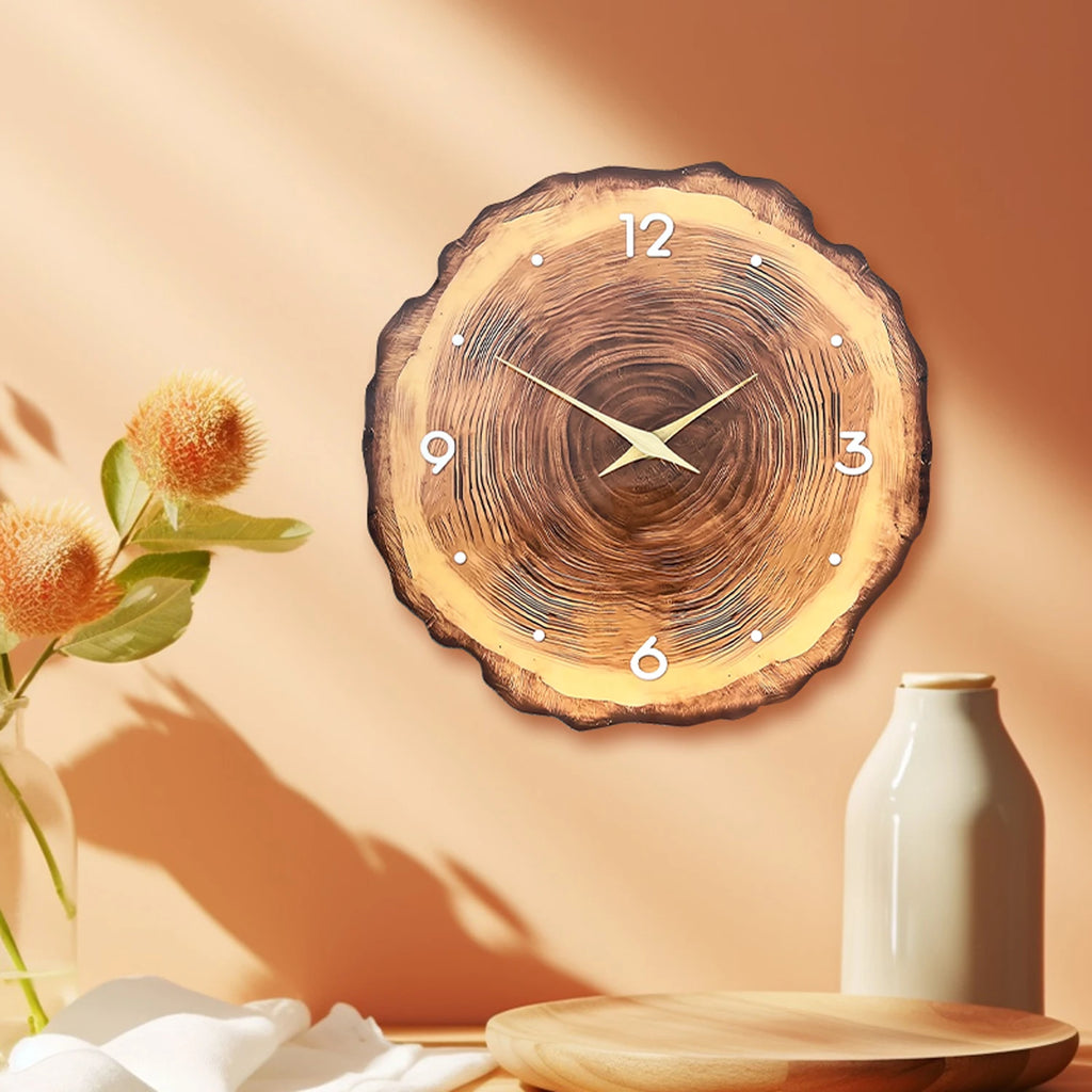 The Wood Ring Wall Clock — Silent Quartz with Natural Grain