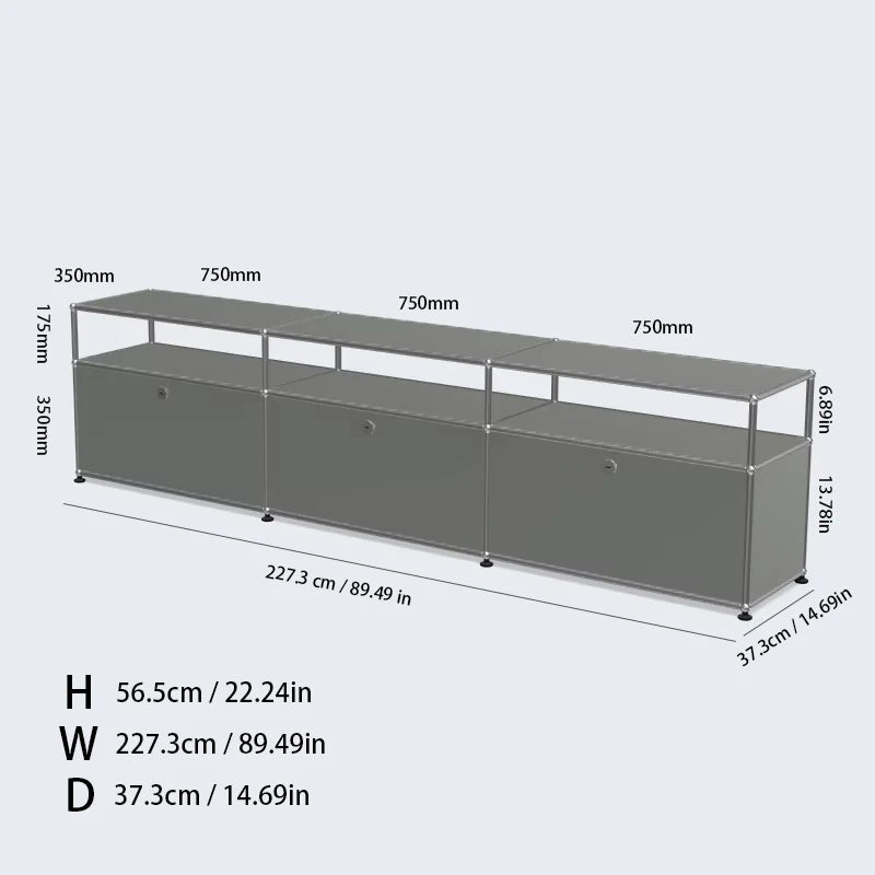 The Corner Media Cabinet — Modular Metal Display & Storage