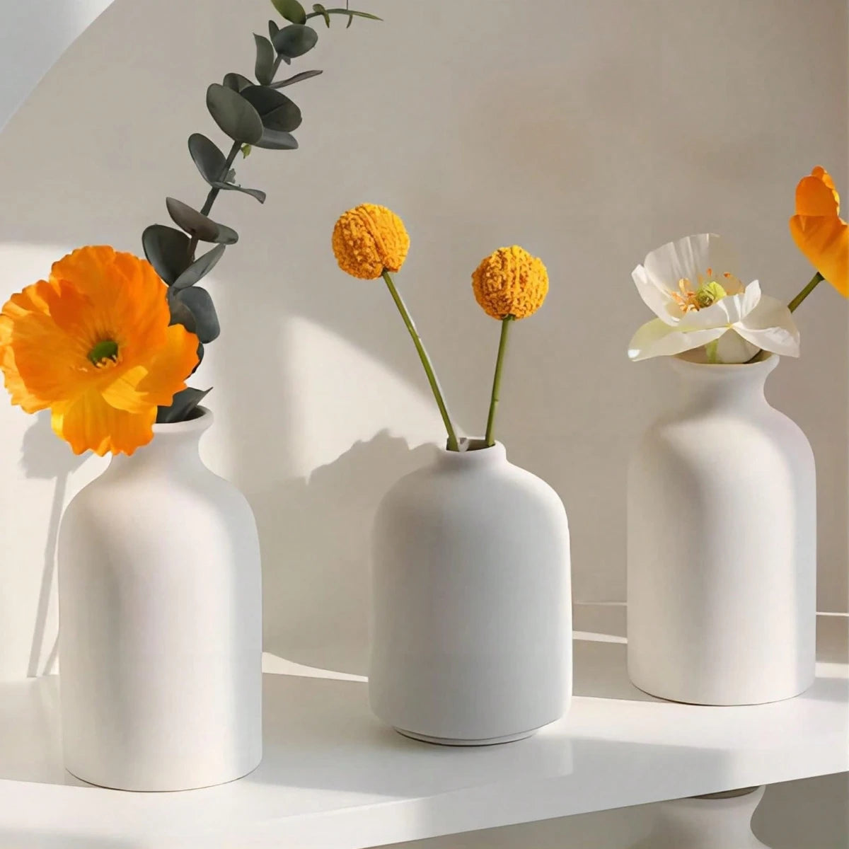 Bohemian Ceramic Vase Set — Set of 3