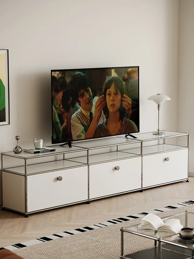 The Corner Media Cabinet — Modular Metal Display & Storage