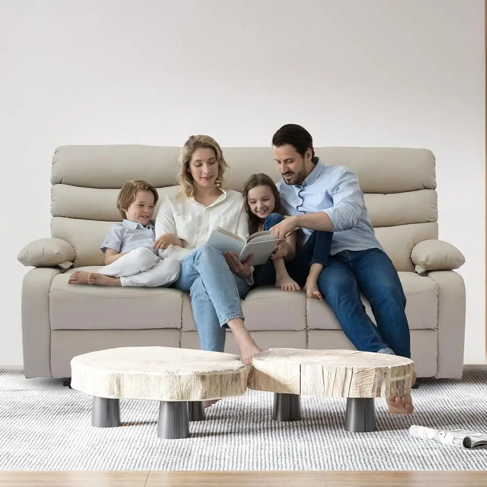 The 3-Seater Recliner Sofa — Beige Manual Reclining Couch