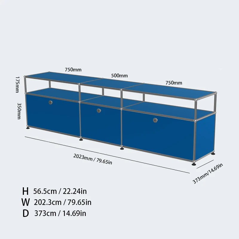 The Corner Media Cabinet — Modular Metal Display & Storage