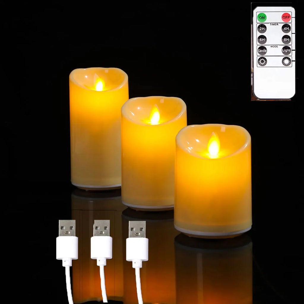 Flameless LED Candle Set — USB Rechargeable