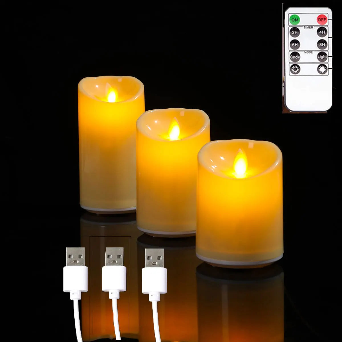 Flameless LED Candle Set — USB Rechargeable