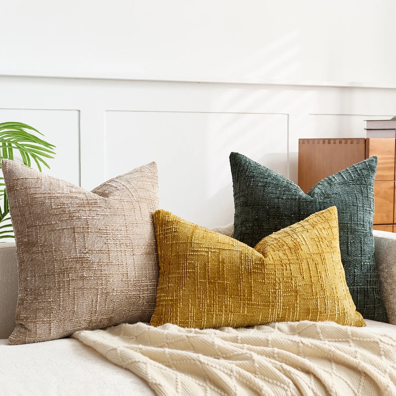 Chenille Throw Pillow Covers