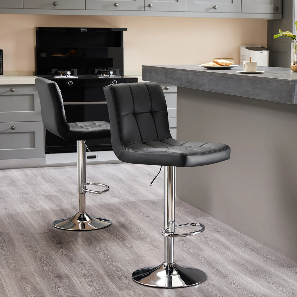 The Classic Bar Stool — Set of 2 PU Leather with Footrest