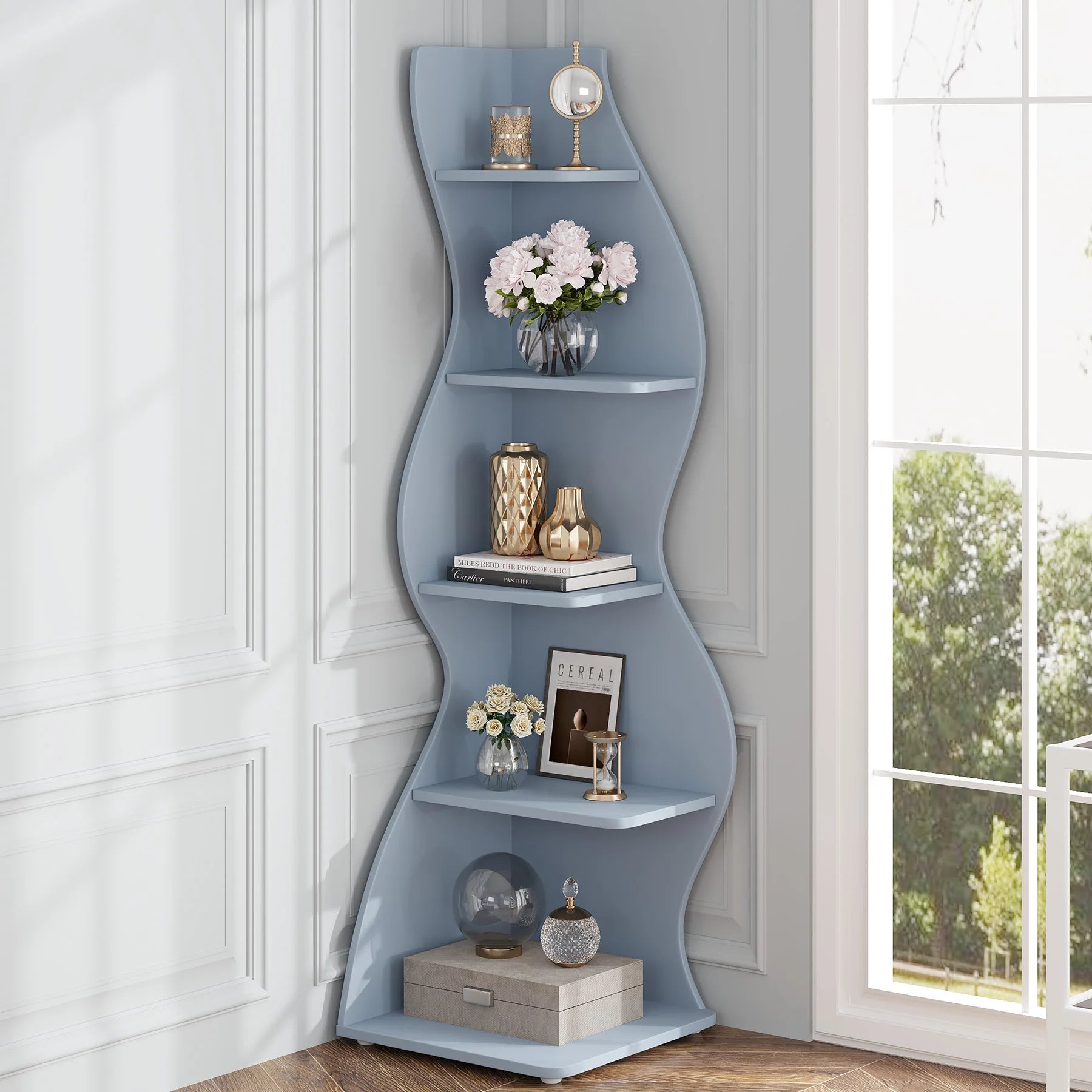 The 5-Tier Corner Bookshelf