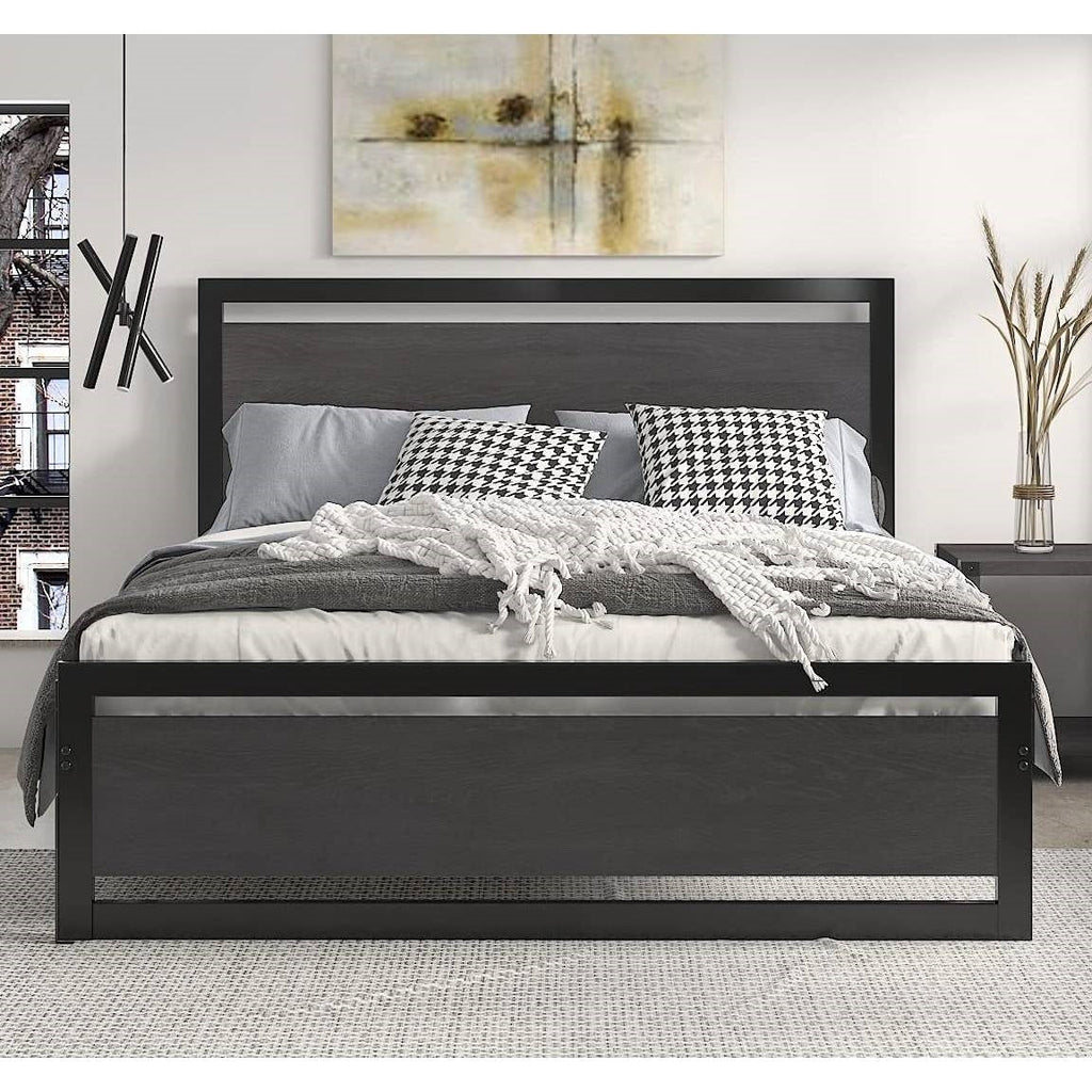 Black Metal Platform Bed Frame
