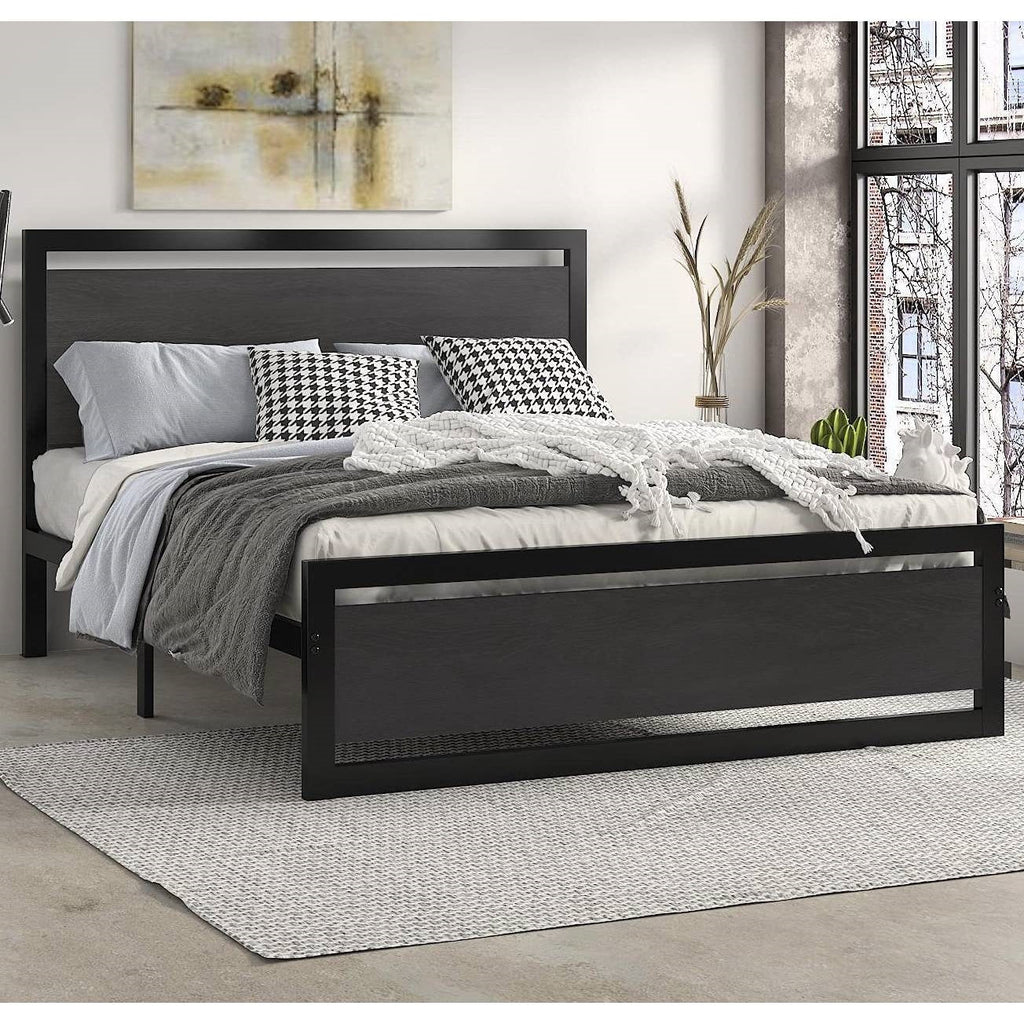 Black Metal Platform Bed Frame