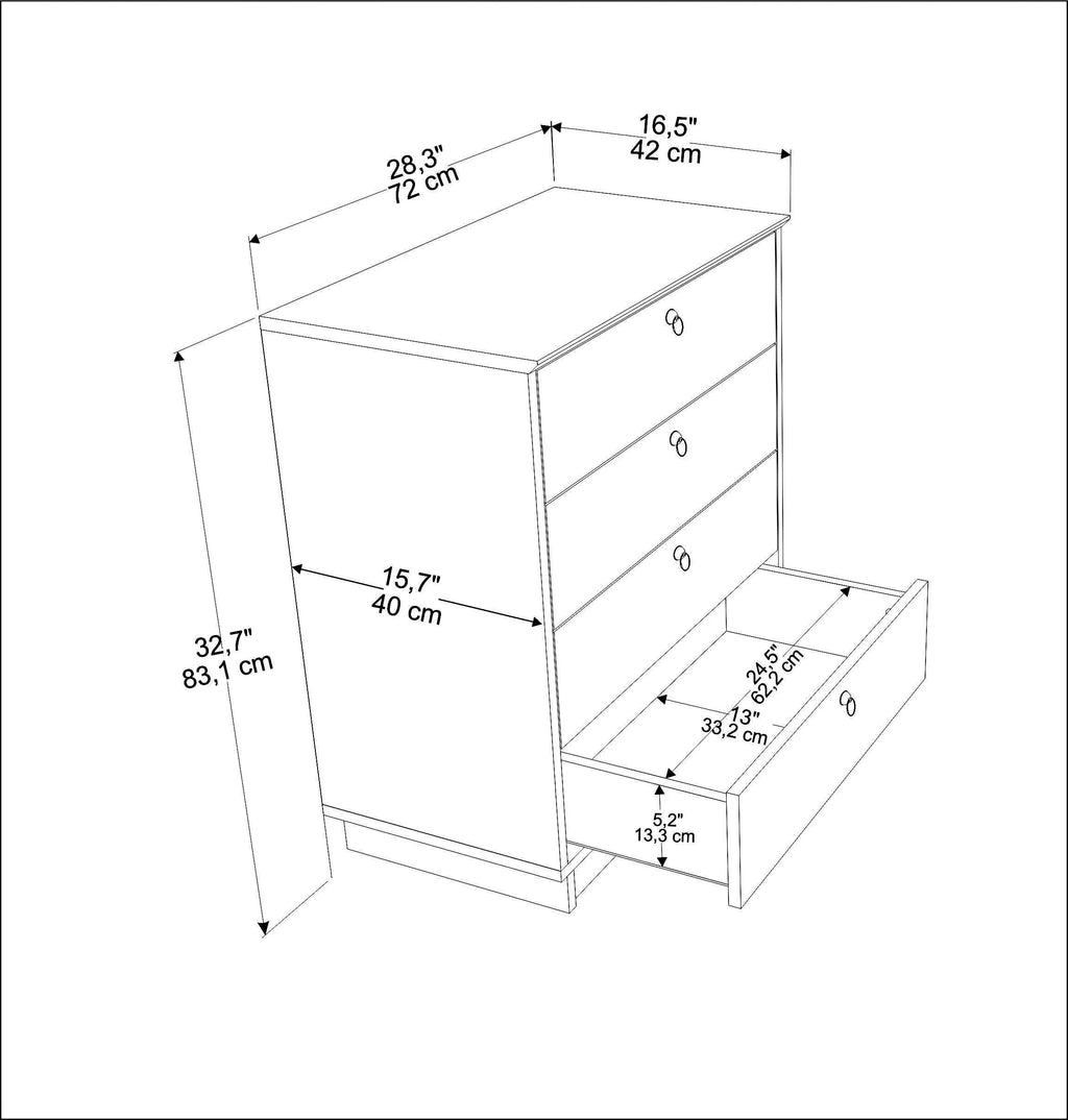 Sahra Dresser with Four Drawers