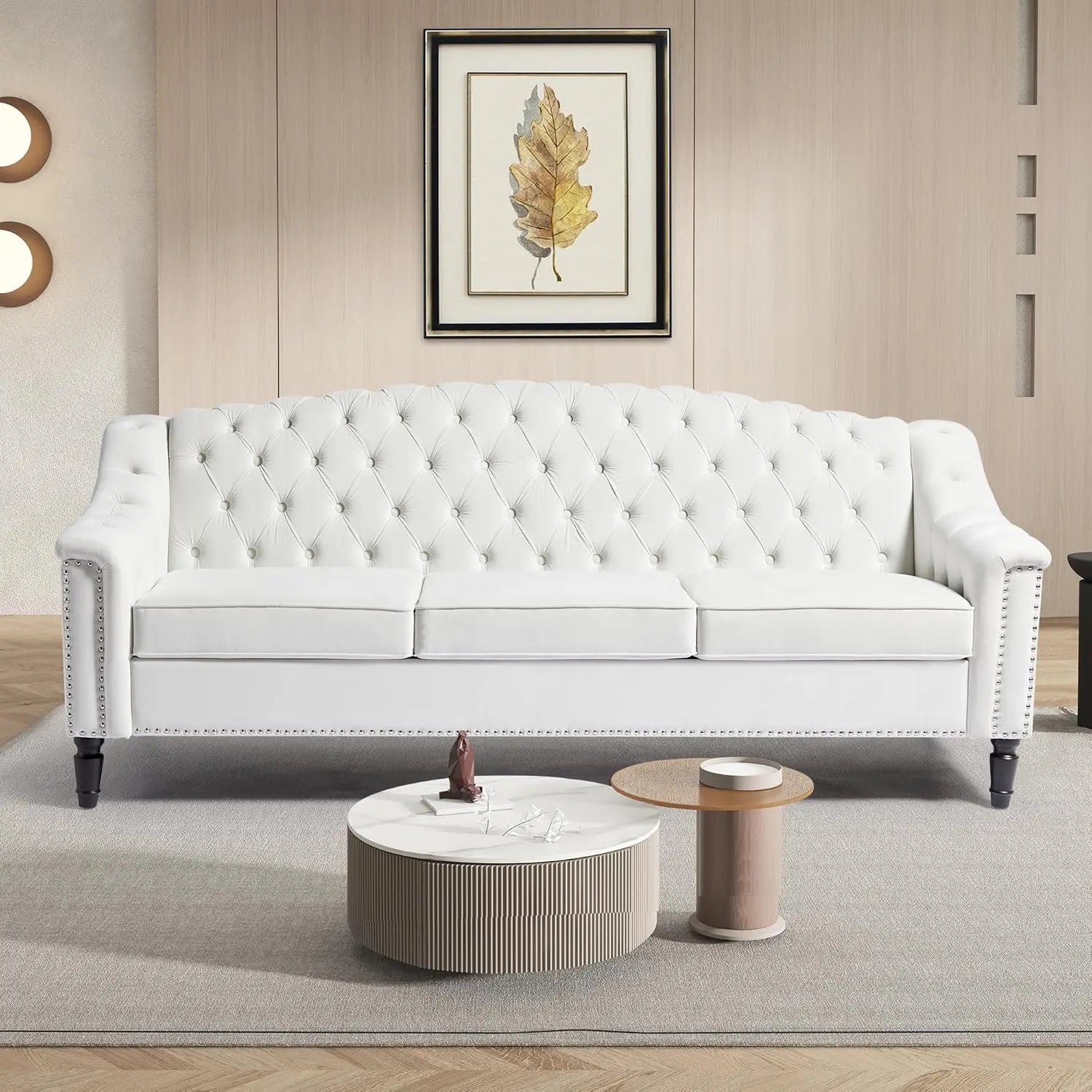 The Chesterfield Sofa — 80" High Back Leather Couch