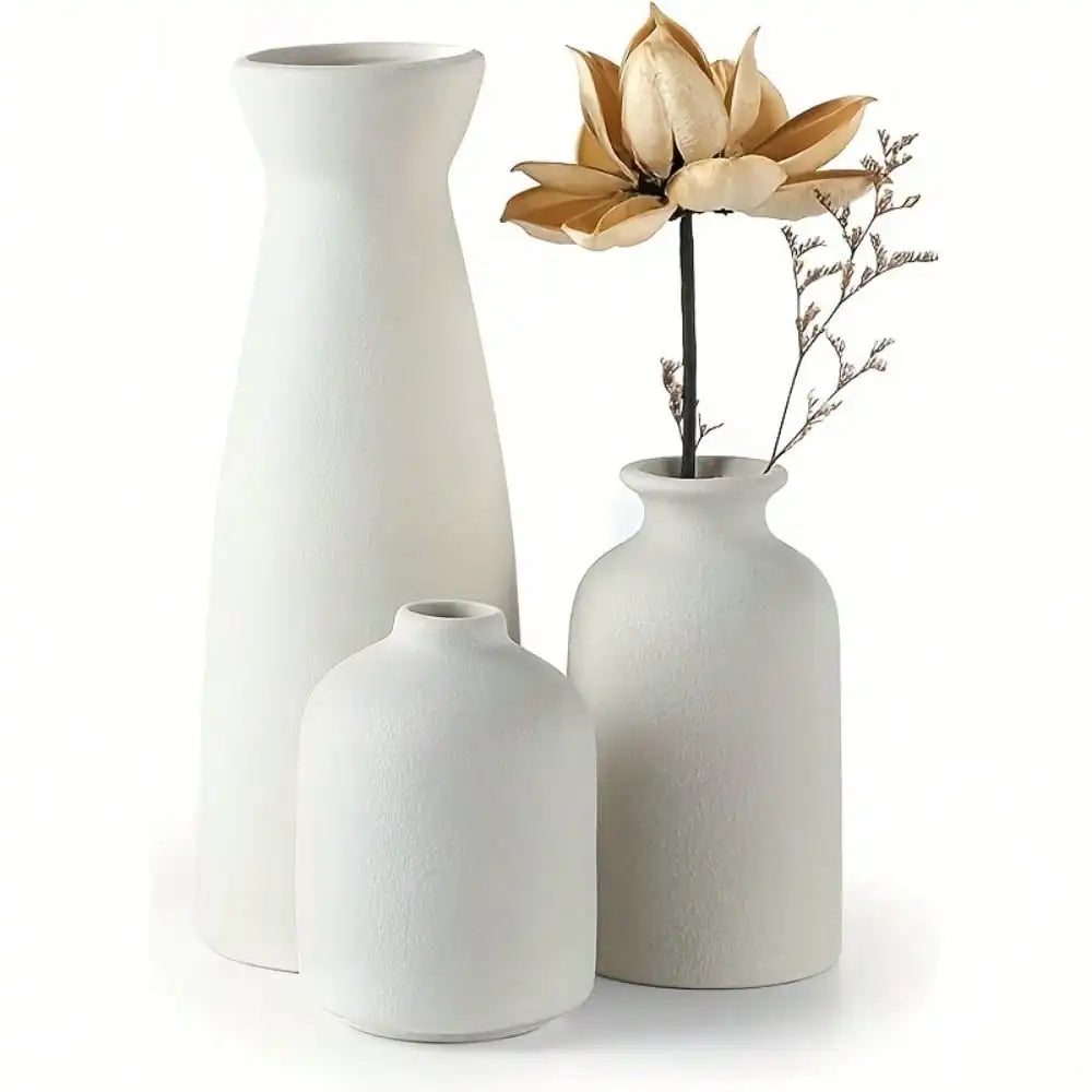 Bohemian Ceramic Vase Set — Set of 3