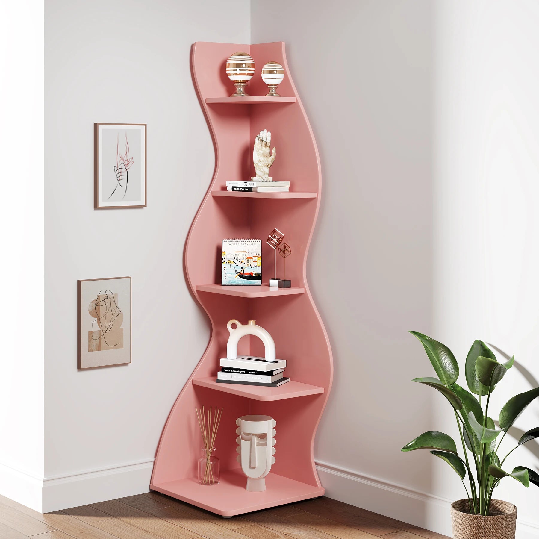 The 5-Tier Corner Bookshelf