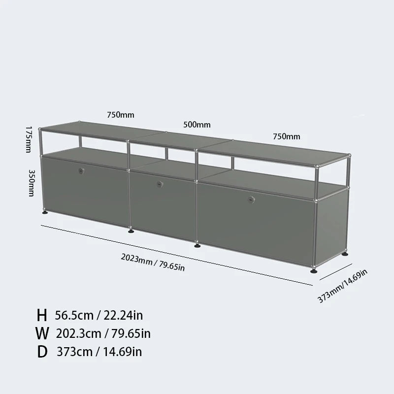 The Corner Media Cabinet — Modular Metal Display & Storage