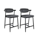 The Comfort Bar Stool Set — Set of 2 with Back, Arms & Footrest