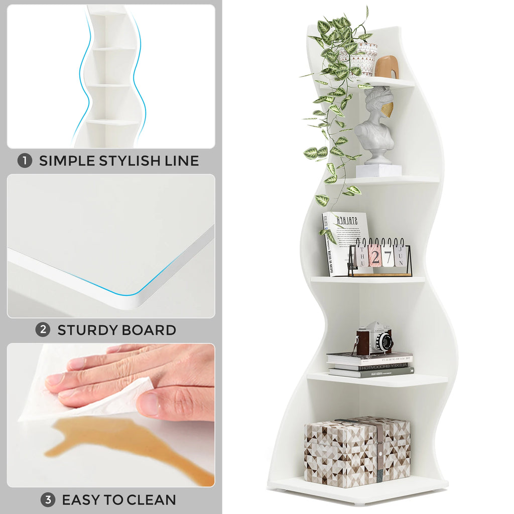 The 5-Tier Corner Bookshelf
