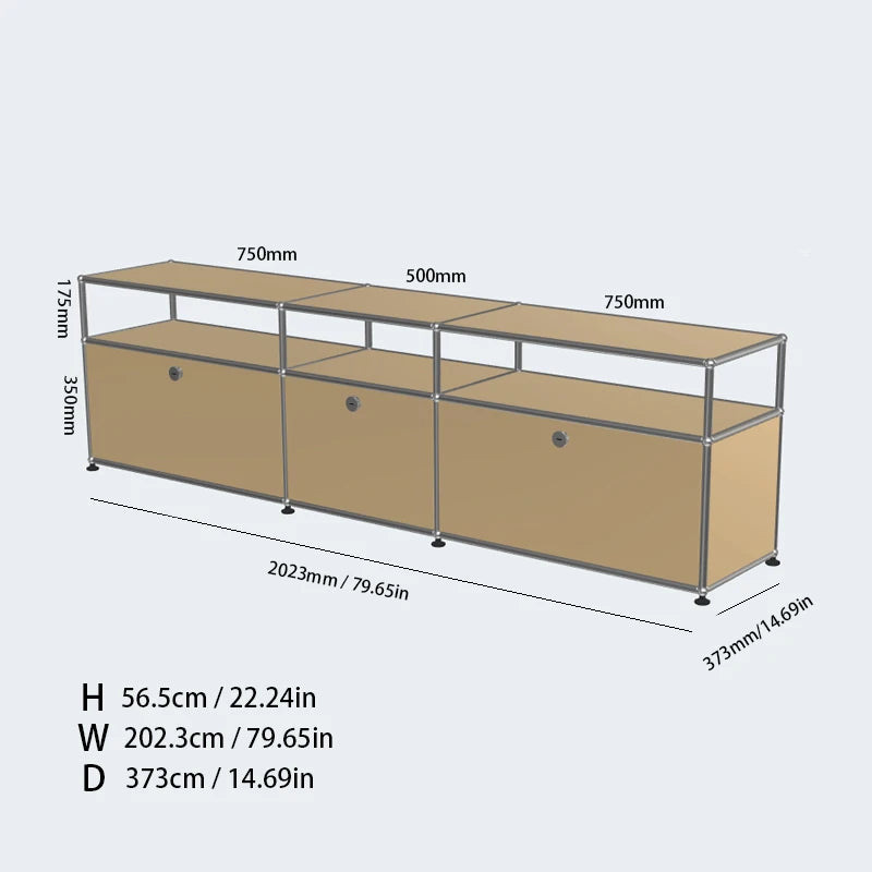 The Corner Media Cabinet — Modular Metal Display & Storage